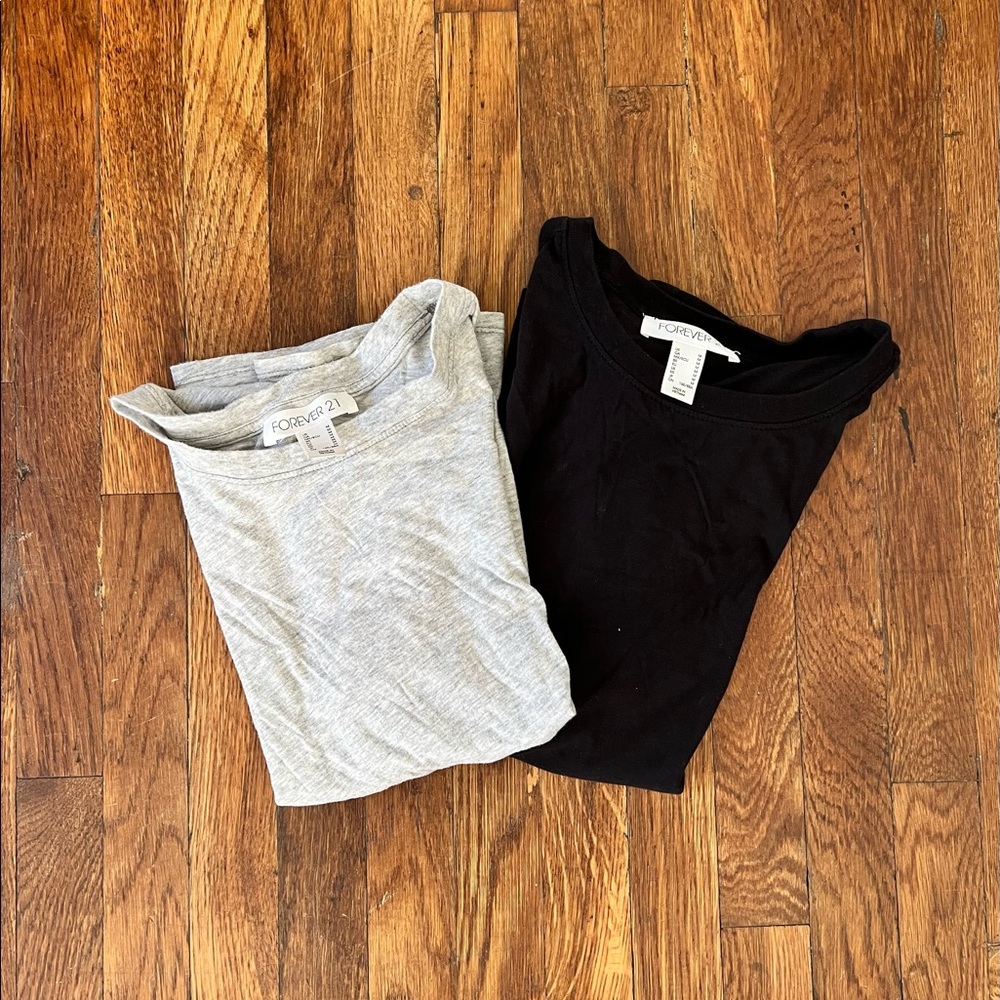 Black and grey basic tee shirts
